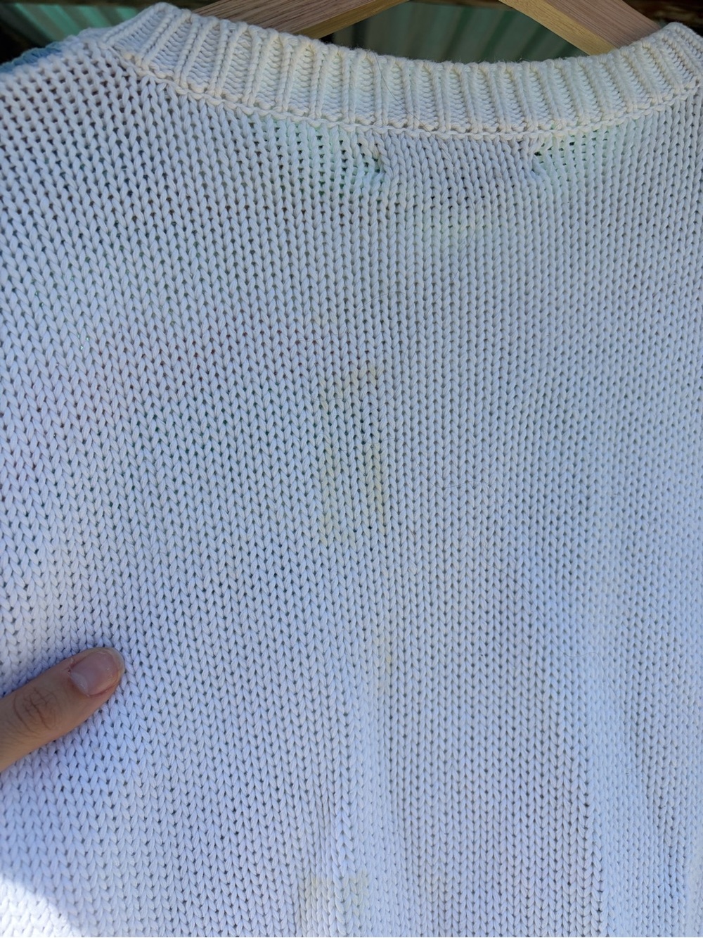 Vintage Eddie Bauer White Goose Spring Knit Cardigan Sweater - Picture 4 of 5